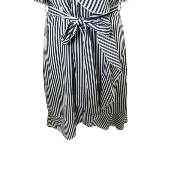 Vintage Elizabeth Crosby Los Angeles Blue/White Striped Summer Dress  S - Picture 5 of 9